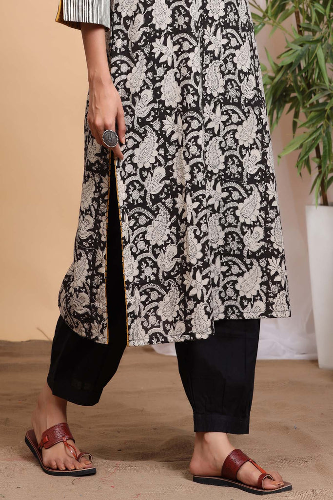 Kurta Sets & Suits | Cotton Afghani SalwarKurti Set: Cotton Kurti Black And  Comfy Patiala Pathani Harem Pants with Elastic Waist for Women & Girls |  Freeup